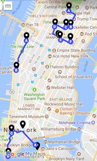 Roteiros caminhada Manhattan