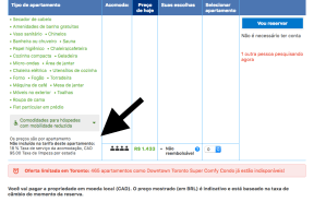 Tela de reserva do Booking