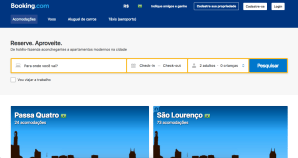 Tela inicial Booking.com